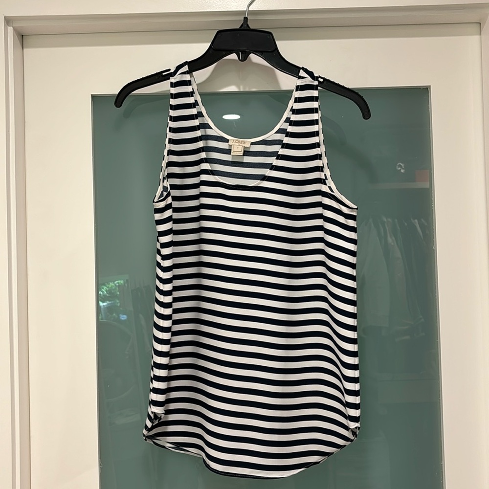 J. crew navy white tank in size 2
